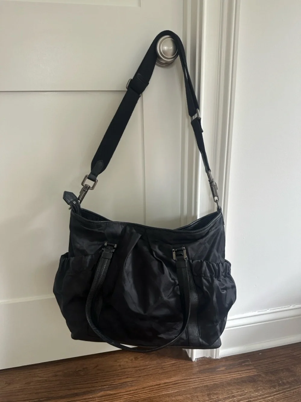 Burberry Black Quilted Nylon Baby Bag